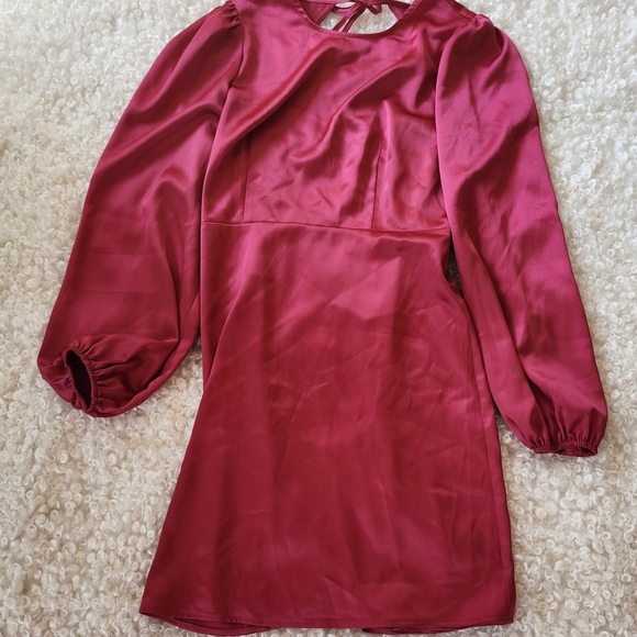 BNWT Vero Moda US M Pink Fushia Long Sleeve Backless Party Mini Dress Coktail - Picture 15 of 16